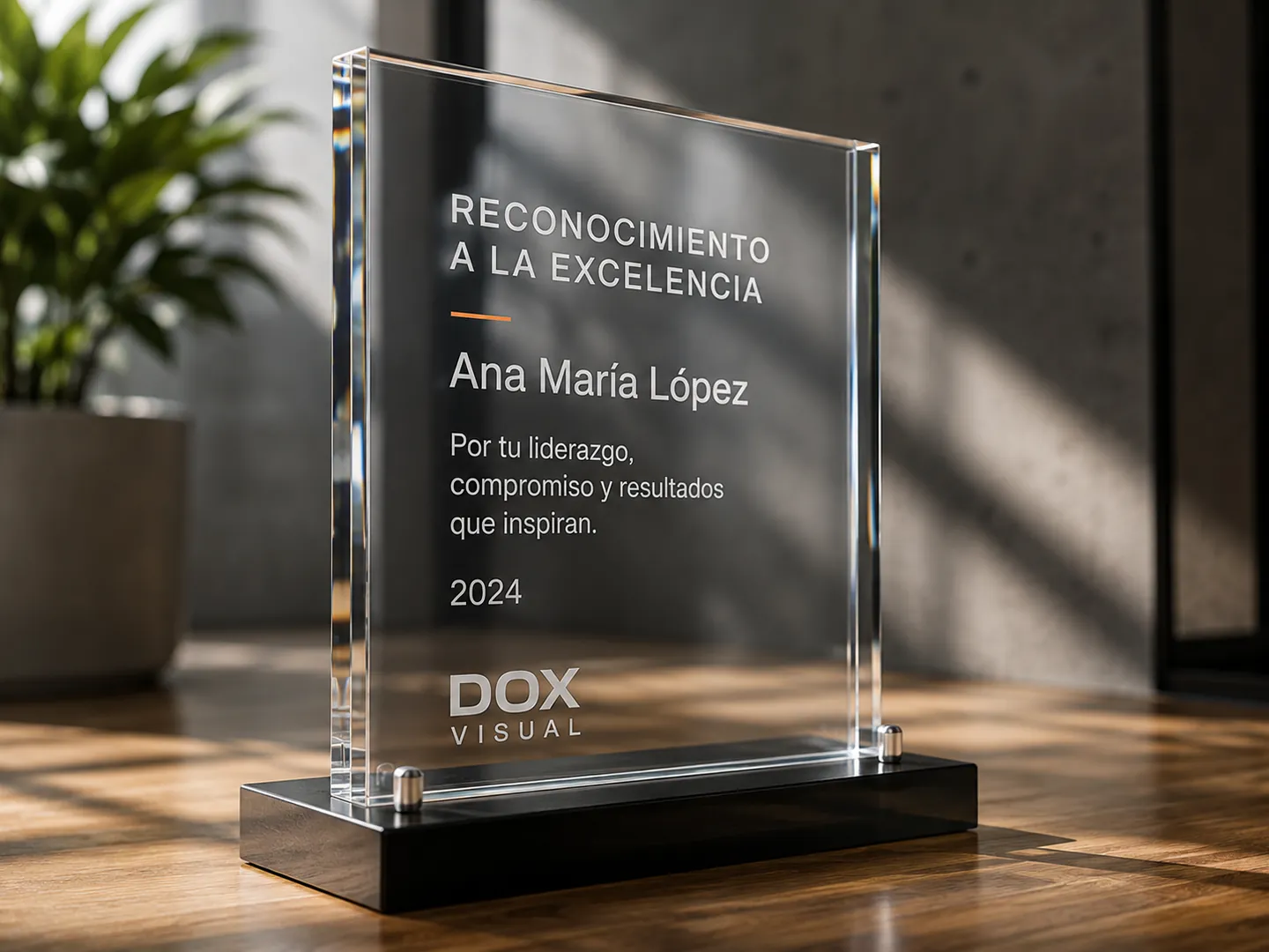 Reconocimiento corporativo grabado en Reconocimientos de acrílico